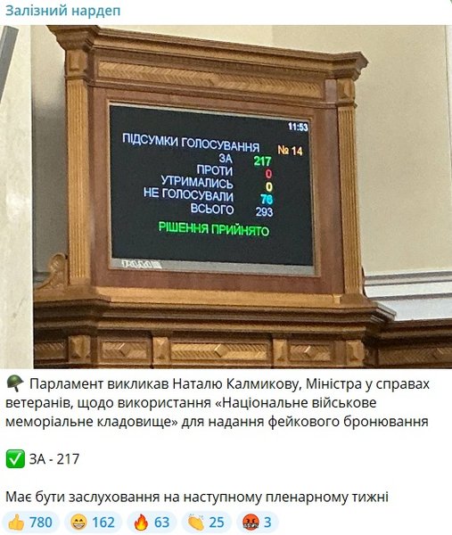 калмыкова вызов в верховную раду